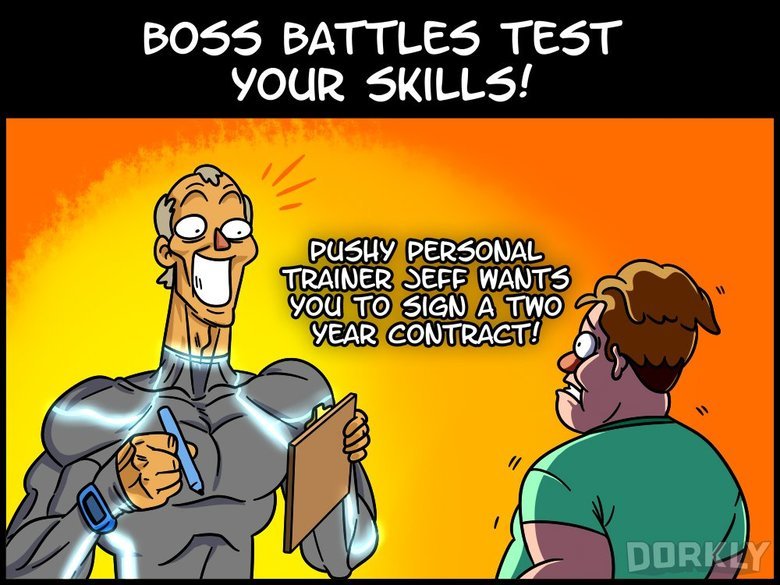 RPG gym. . FOLLOWING AT' , rati, :. this is an excuse to make gamers fit isn't it? pretty sure it's only doing the opposite